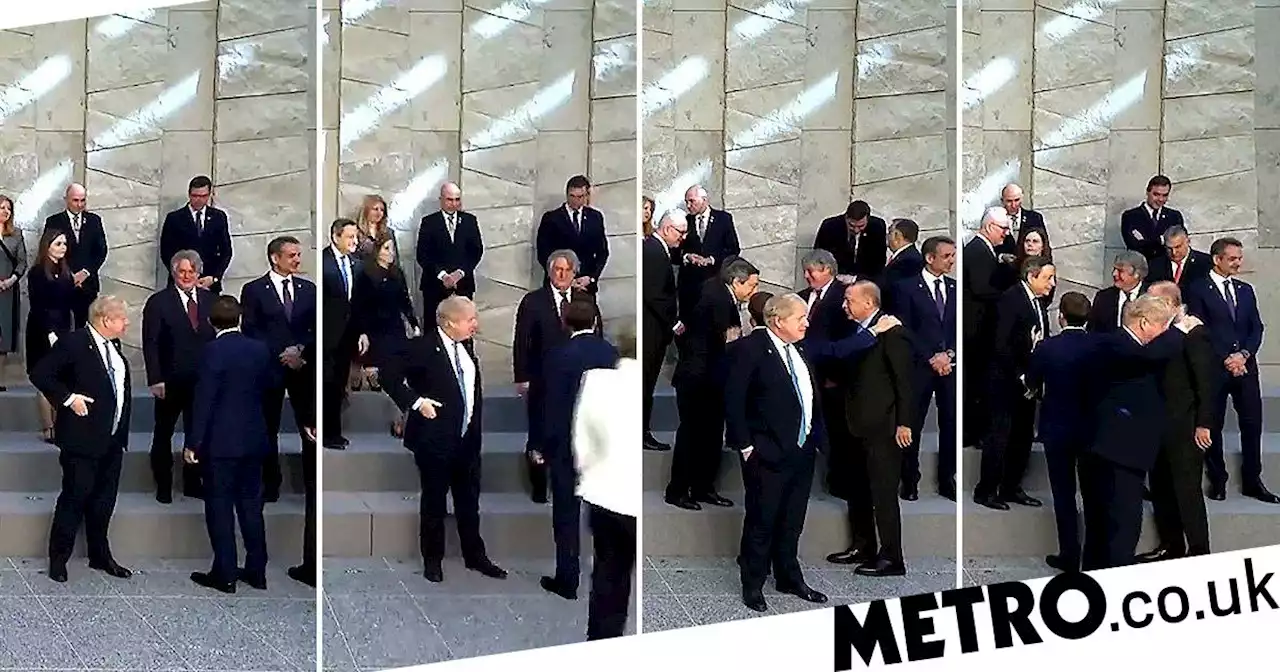 Awkward Boris 'ignored' by world leaders before NATO group photo