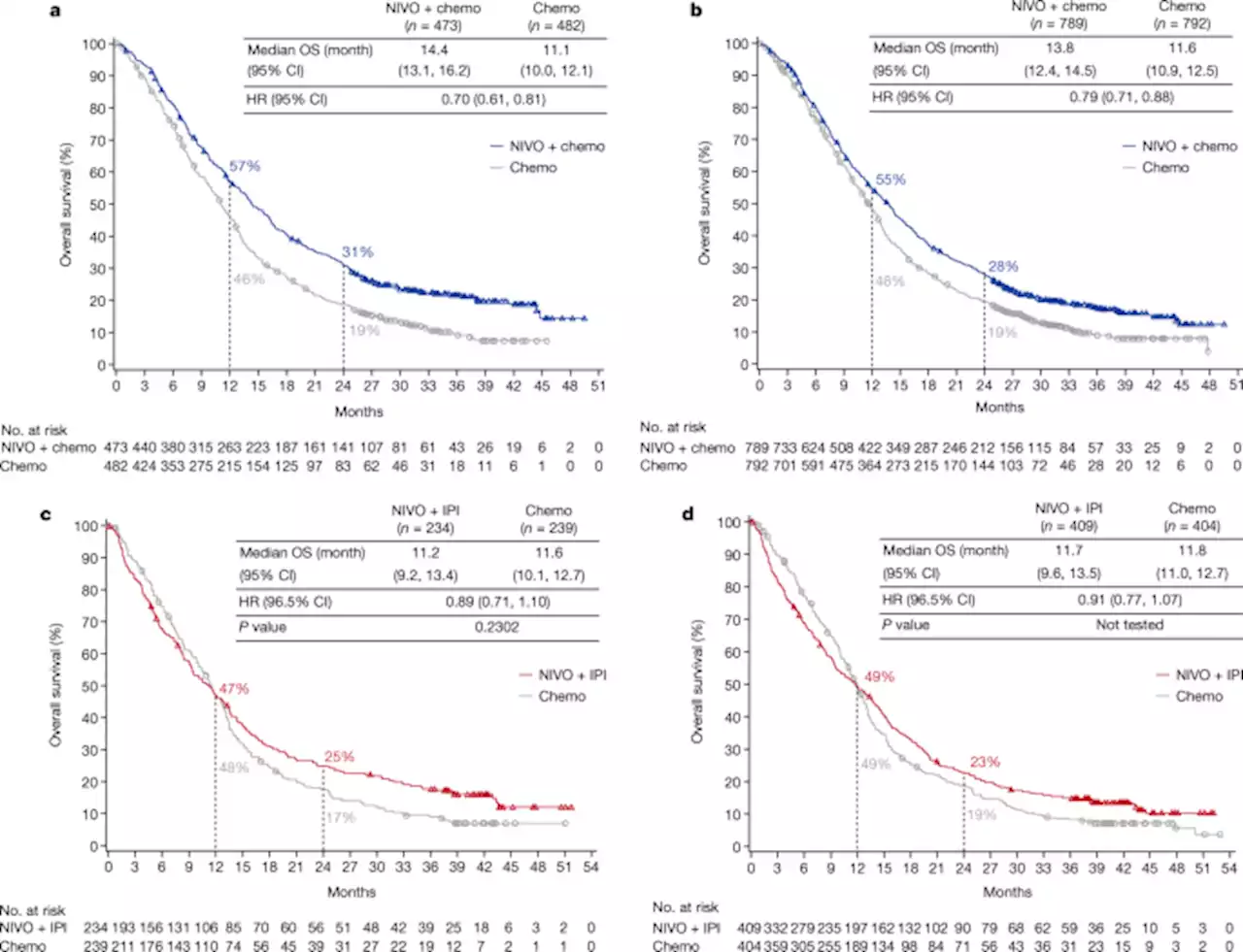 Nivolumab plus chemotherapy or ipilimumab in gastro-oesophageal cancer - Nature