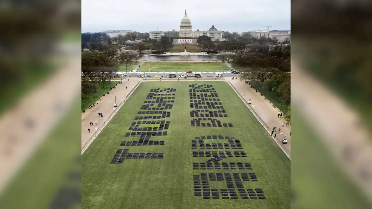 'Thoughts and Prayers': Dramatic Body Bag Installation Calls on Congress to Pass Gun Reform