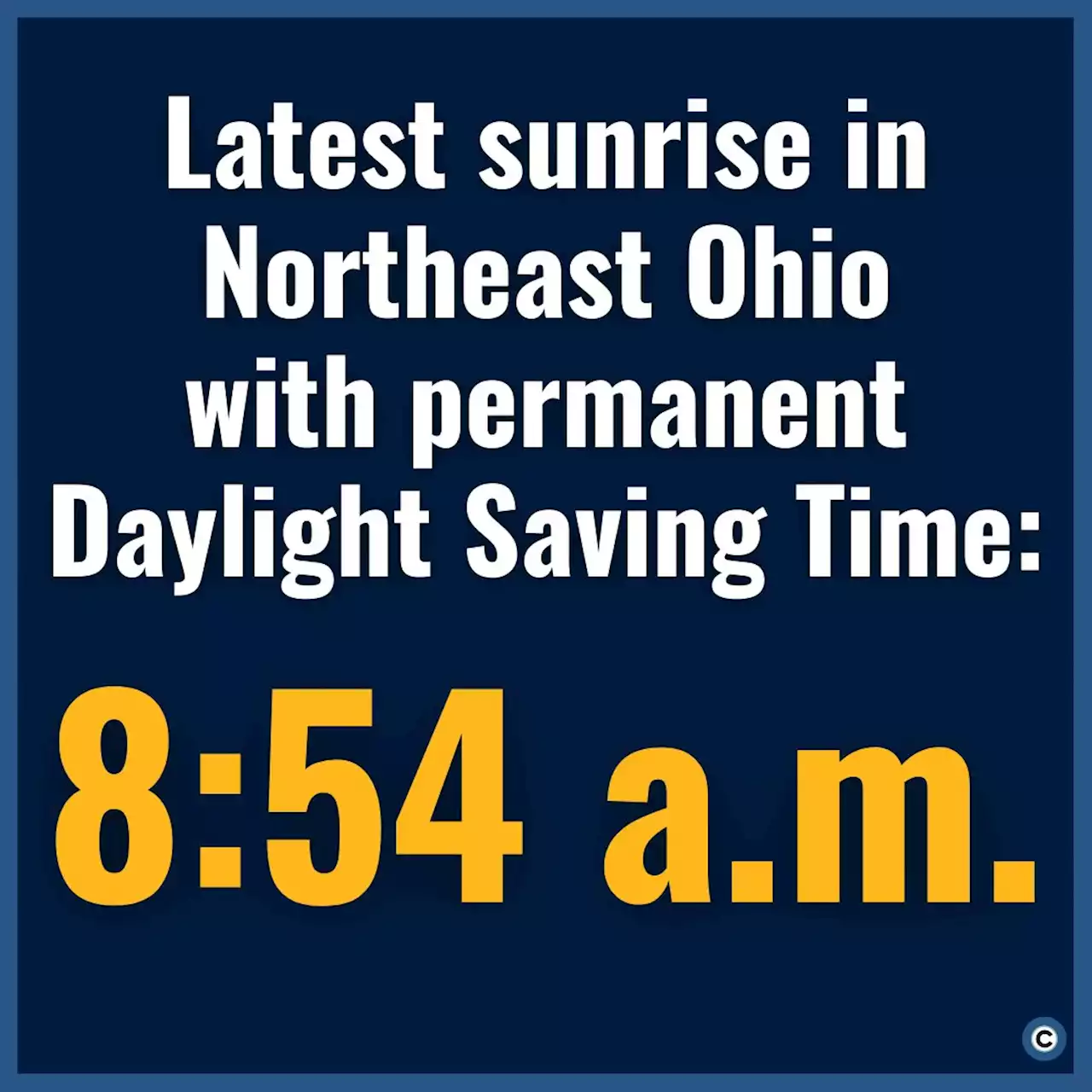 Just how late would those winter sunrises be in Cleveland with permanent daylight saving time?