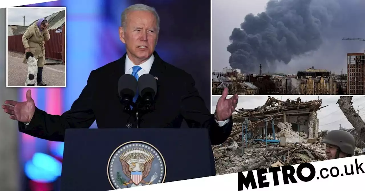 Joe Biden says Putin 'cannot remain in power' and tells Ukraine: 'Be not afraid'