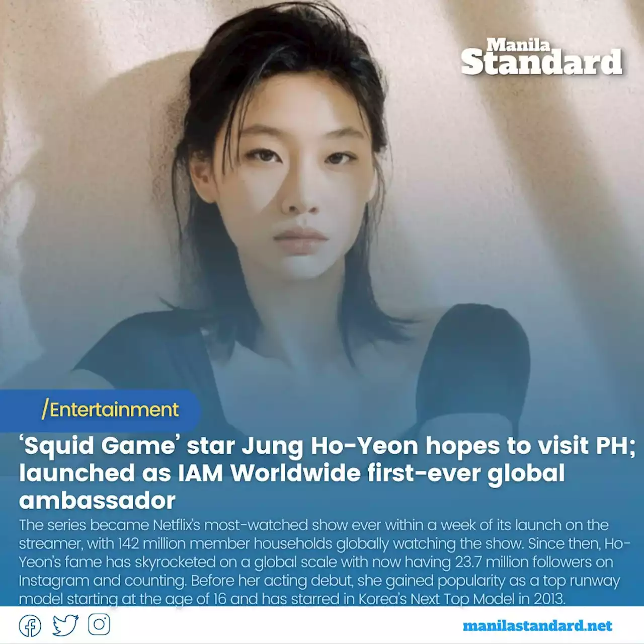 ‘Squid Game’ star Jung Ho-Yeon hopes to visit PH; launched as IAM Worldwide first-ever global ambassador