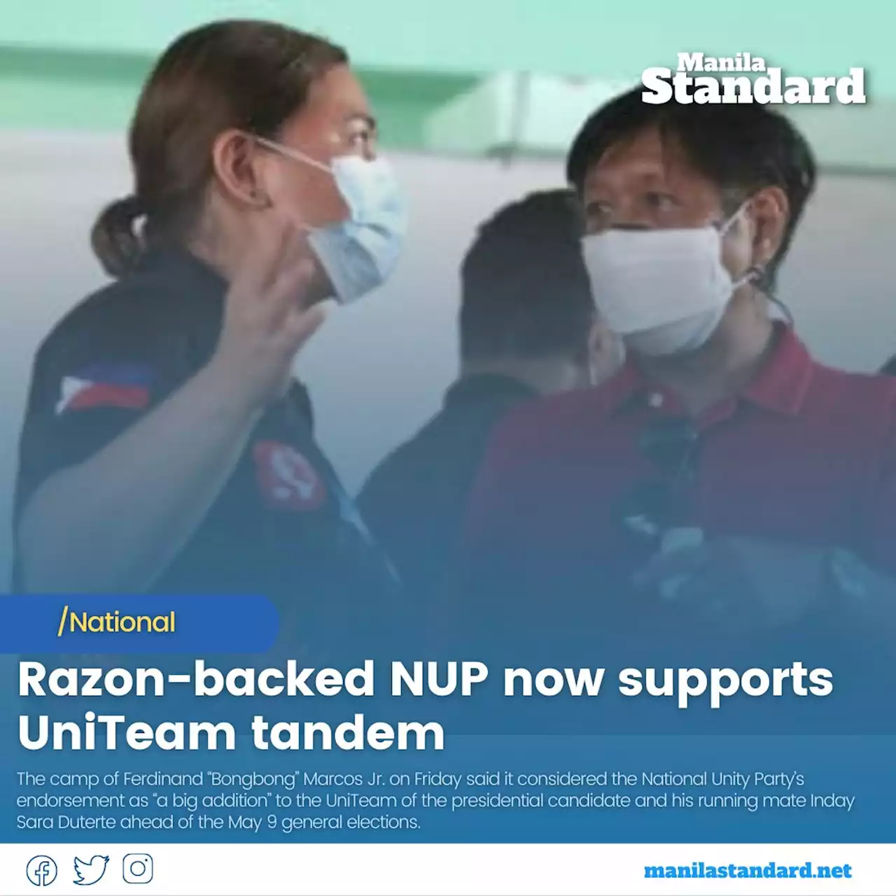 Razon-backed NUP now supports UniTeam tandem