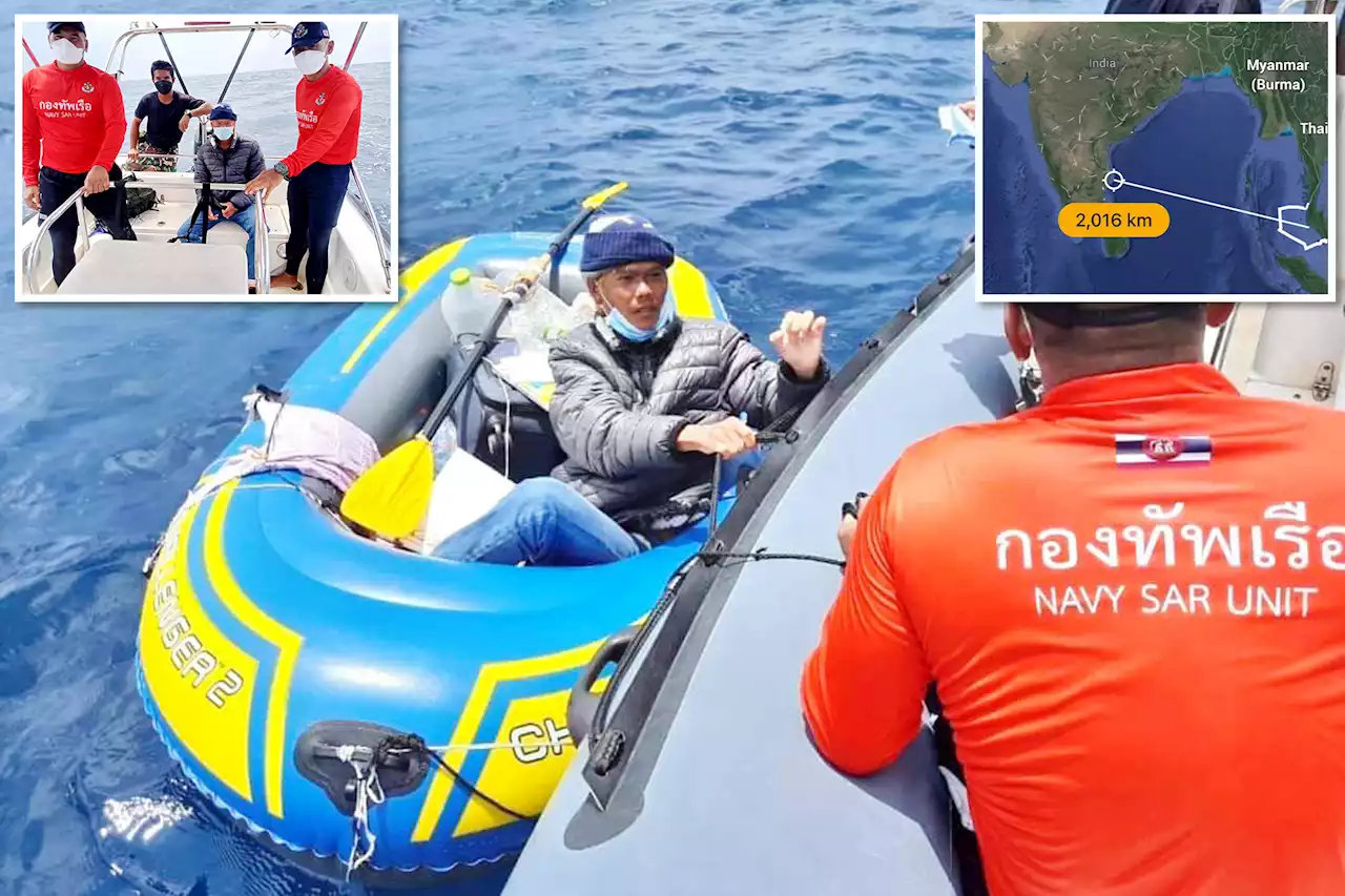 Man rescued after trying to row dinghy 1,240 miles to see his wife