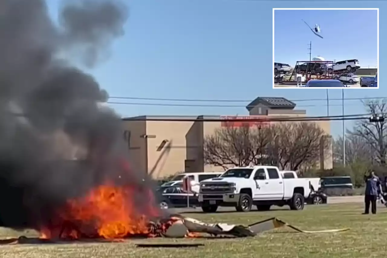 Two killed, including pilot, in fiery helicopter crash in Texas