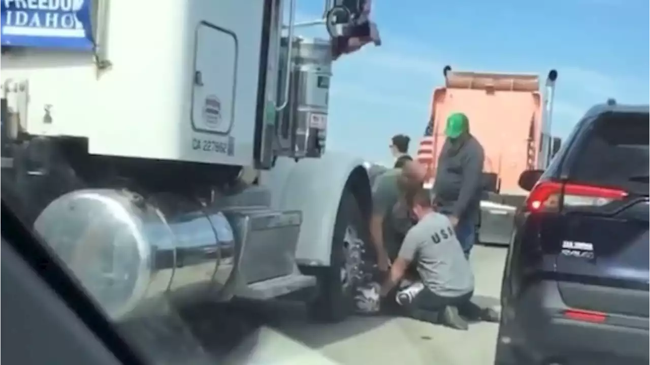 Video Shows People’s Convoy Pinning Down Biker