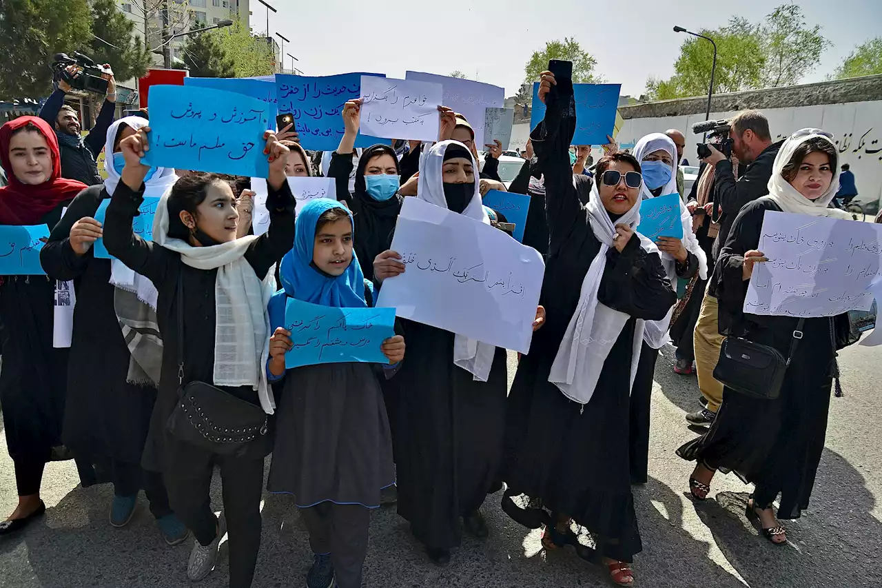 Afghan women and girls protest Taliban’s decision to keep them out of school