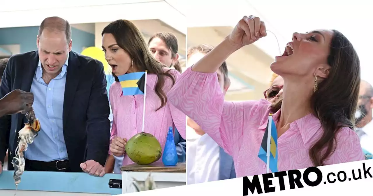 'Adventurous' Kate eats ‘nature’s viagra’ at fish fry in the Bahamas