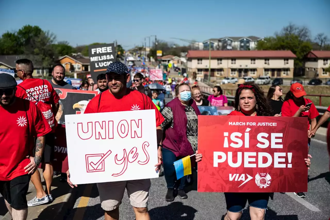 Everyone we saw participating in San Antonio's Cesar E. Chavez March for Justice