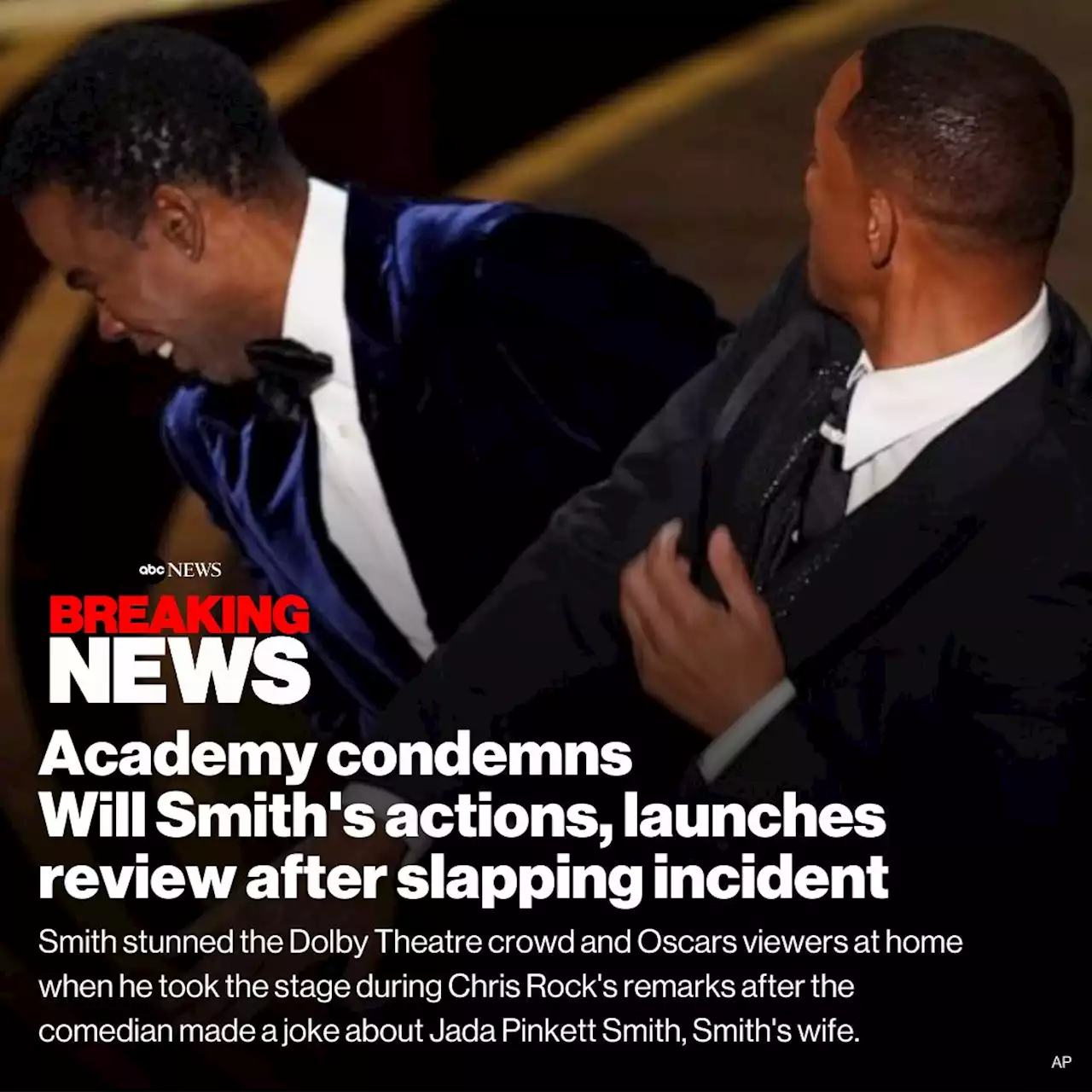 Academy condemns Will Smith's actions, launches review