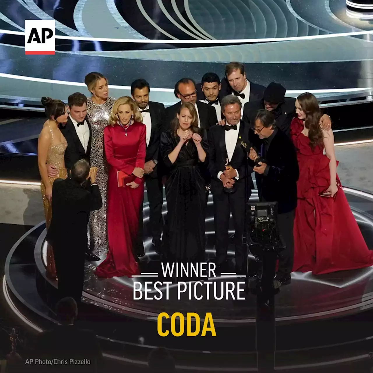 At a pugnacious Oscars, Apple's feel-good 'CODA' triumphs