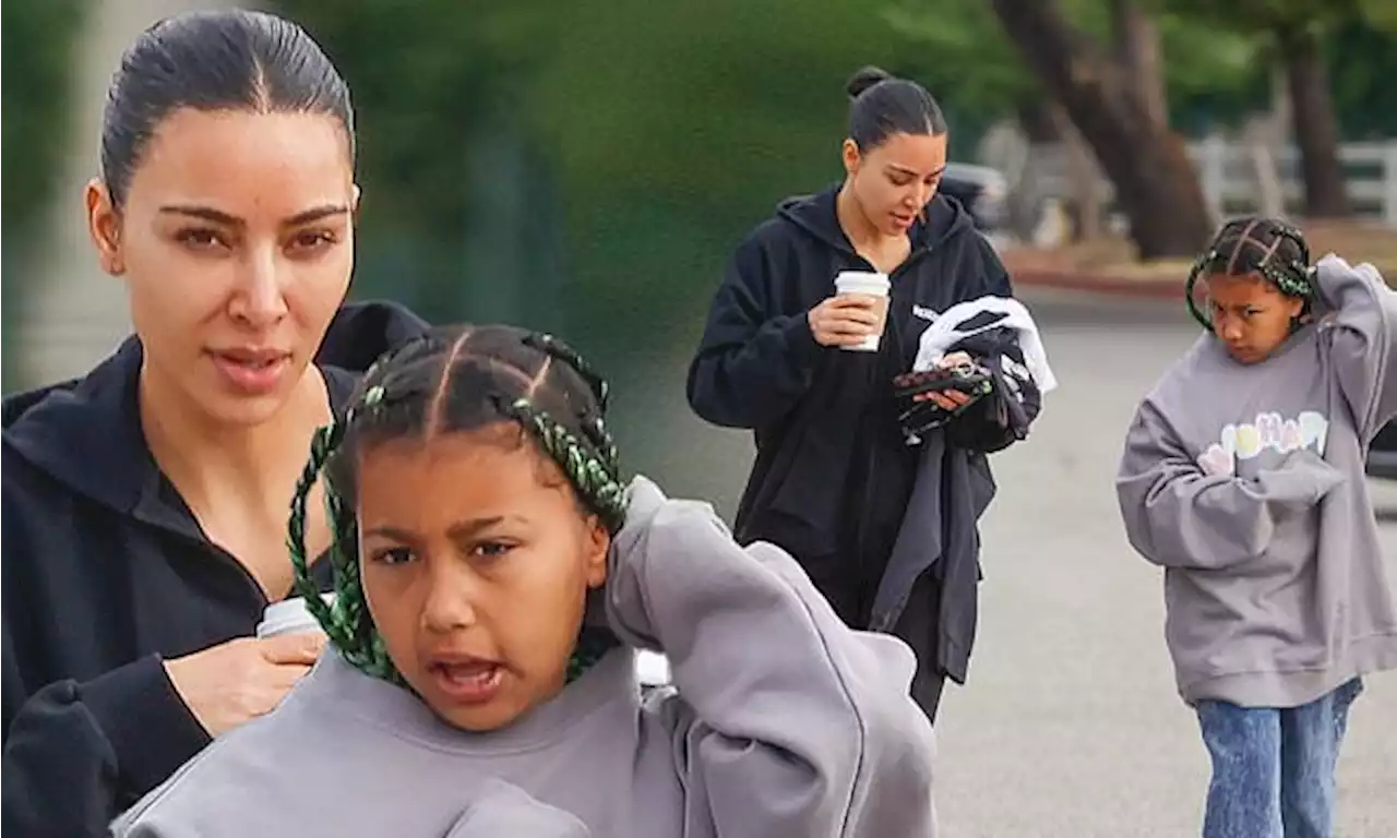 Kim Kardashian takes her daughter North and son Saint to a soccer game