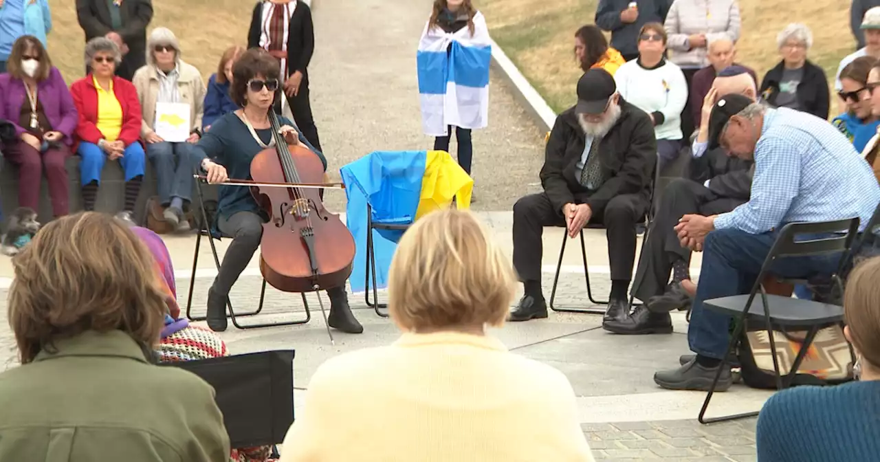 Vigil held at Denver's Babi Yar Memorial Park for Ukrainians killed in invasion