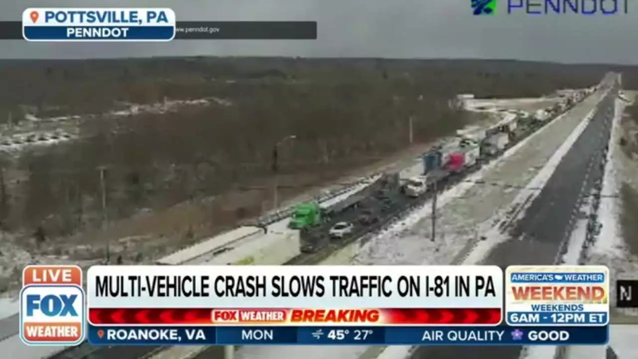 Snow squall triggers multi-vehicle crash on Interstate 81 in Pennsylvania