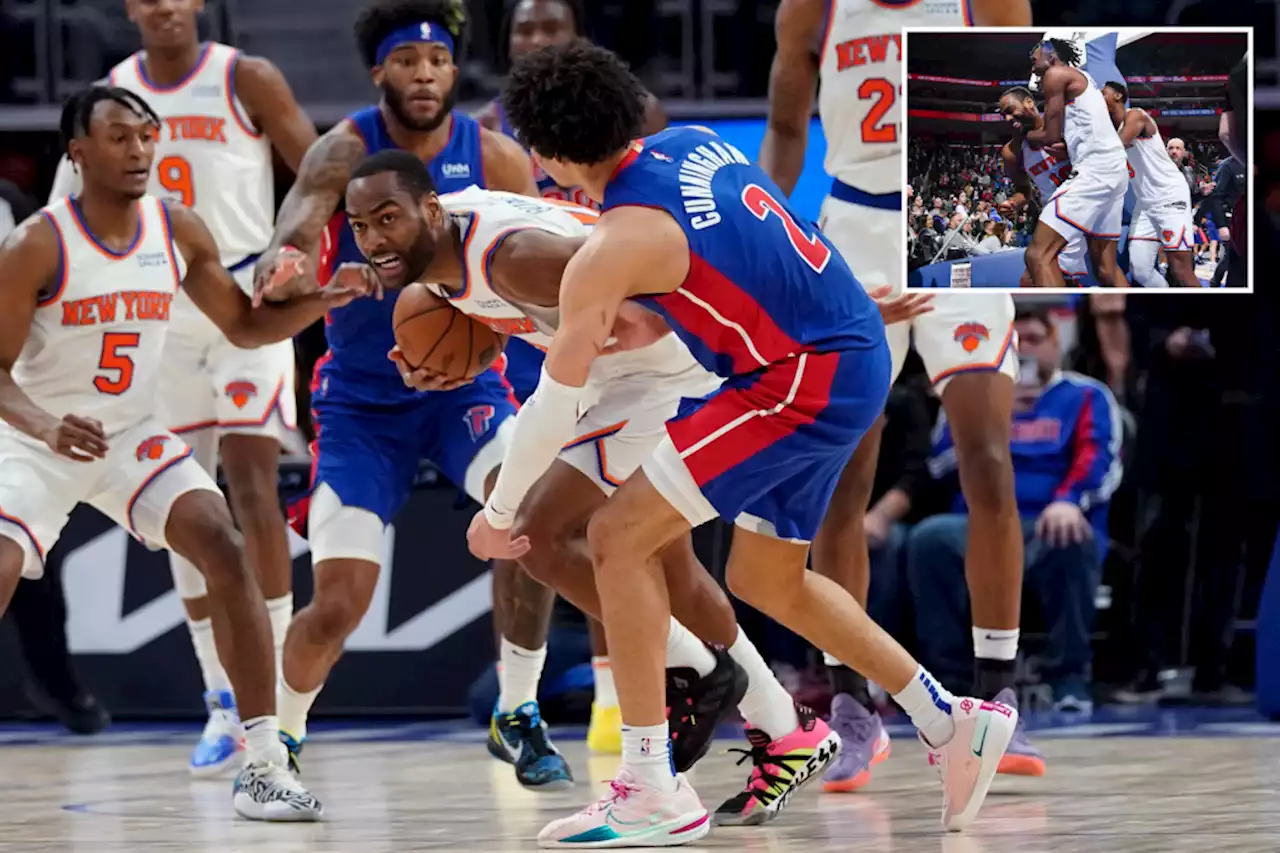 Knicks survive huge comeback to escape with win over lowly Pistons