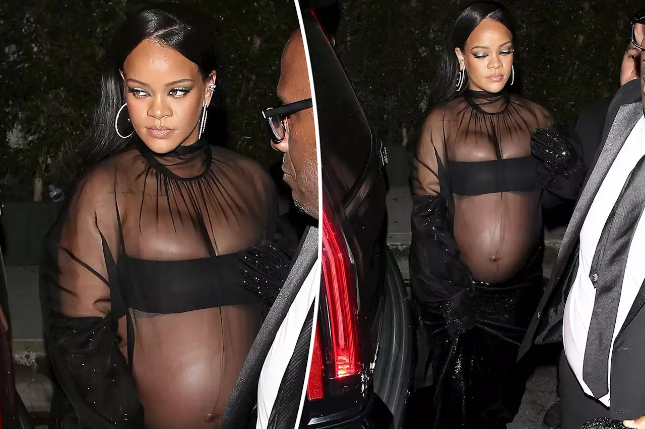 Pregnant Rihanna stuns in sheer dress at Oscars 2022 afterparty