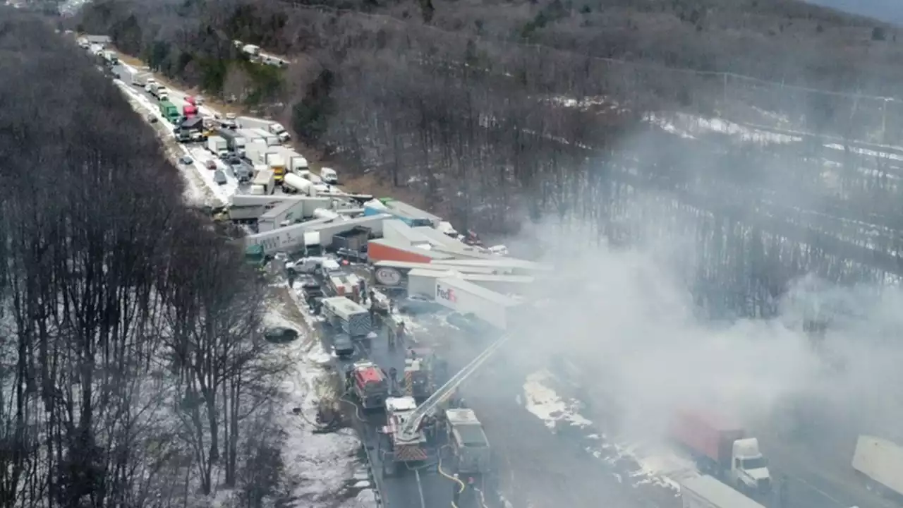 Coroner called to massive pile-up on I-81 in Schuylkill County