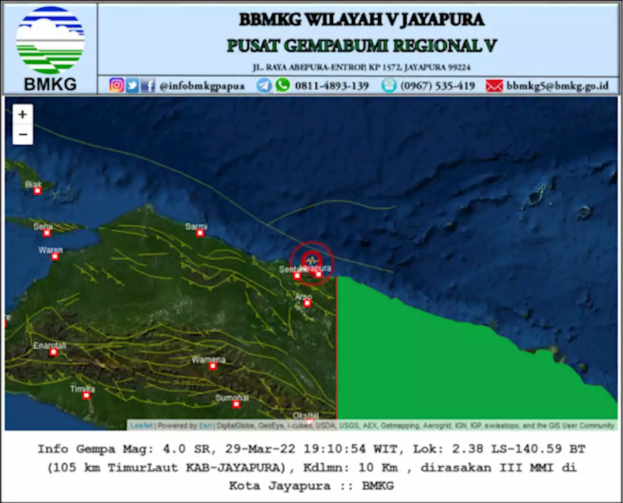 Kota Jayapura Digoyang Gempa