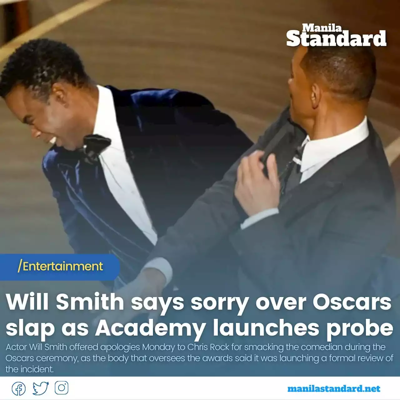 Will Smith says sorry over Oscars slap as Academy launches probe