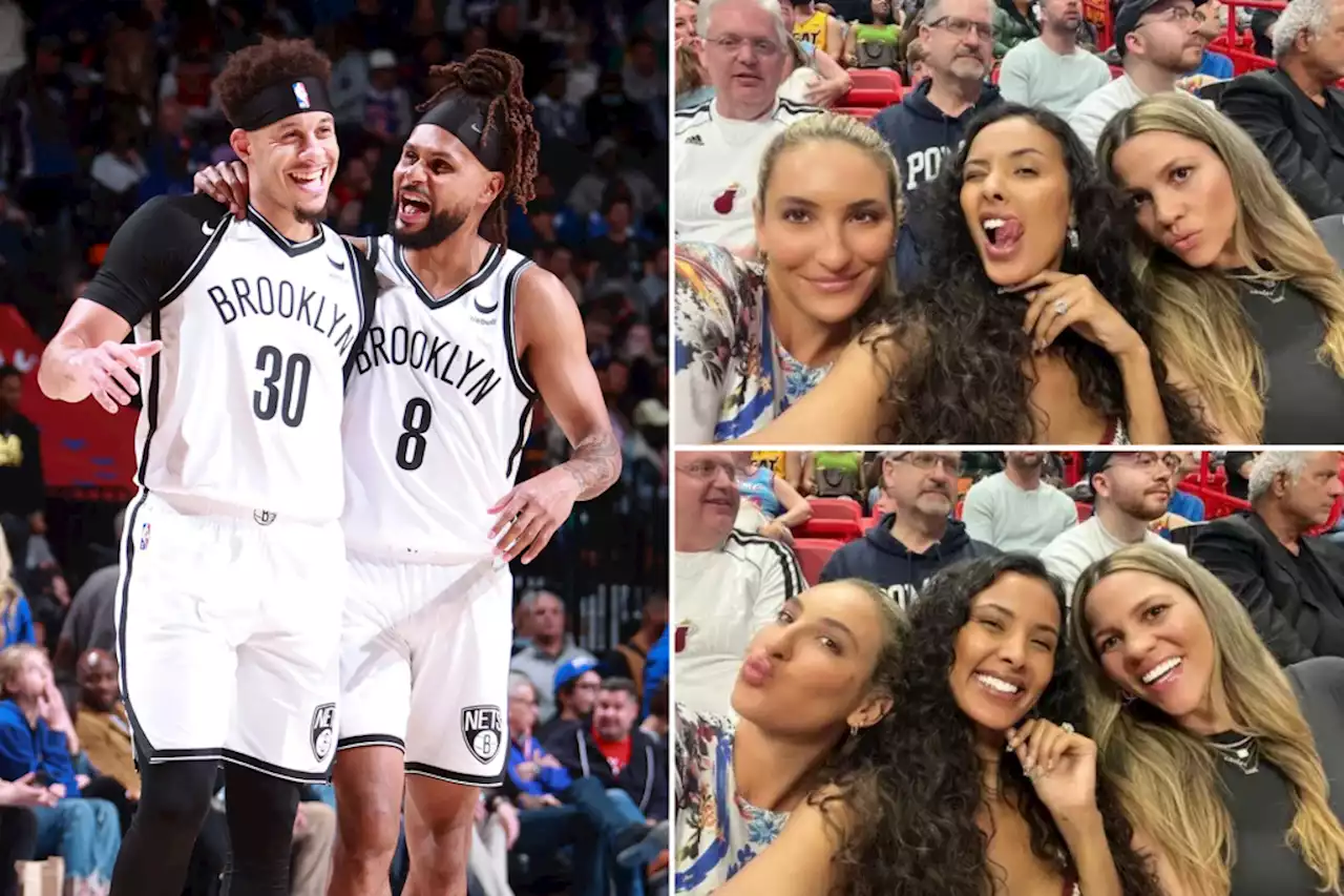 Callie Rivers hangs with Patty Mills’ wife, Ben Simmons’ fiancée at Nets game