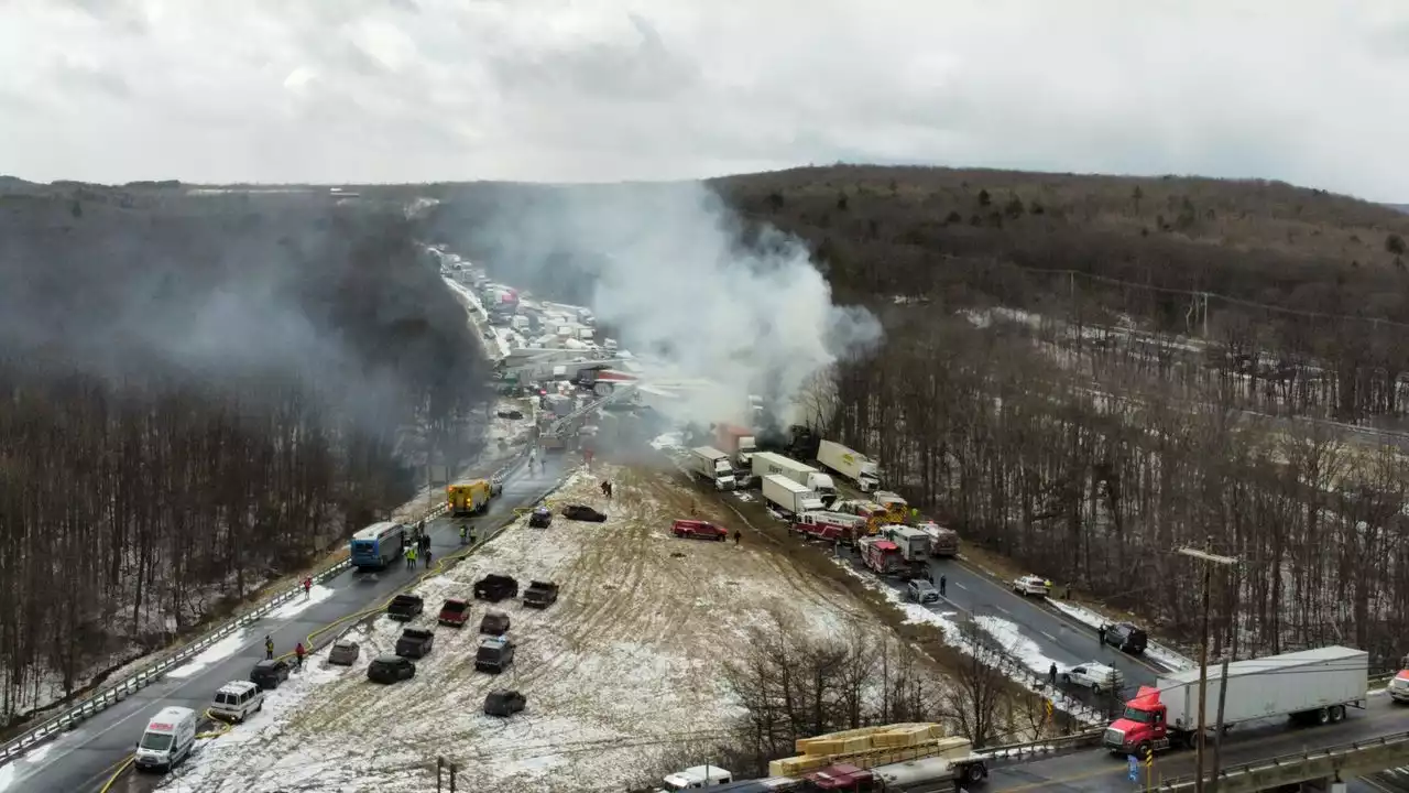 I-81 remains closed 12 hours after massive pileup in Schuylkill County