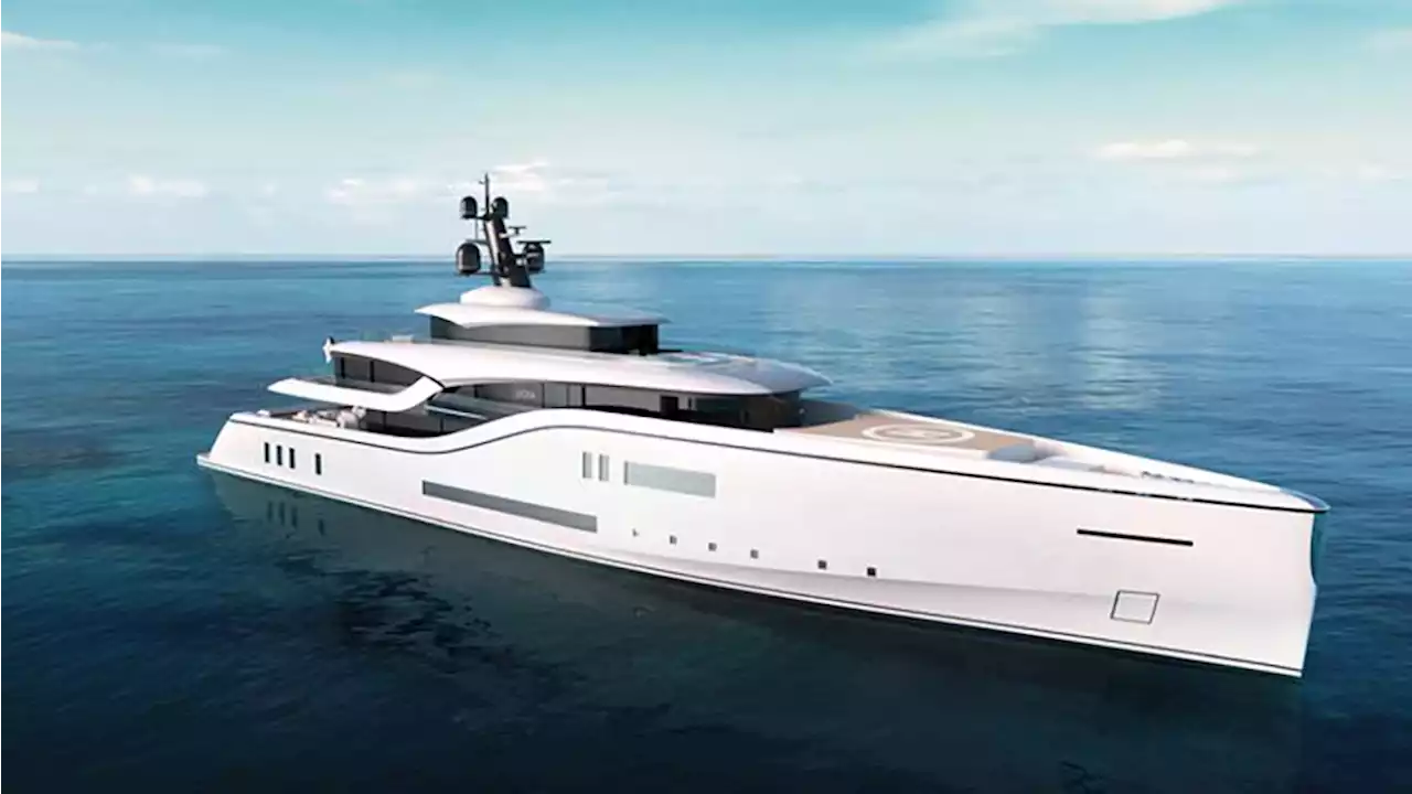 This Sleek New 252-Foot Superyacht Has Two Fold-Down Floating Terraces