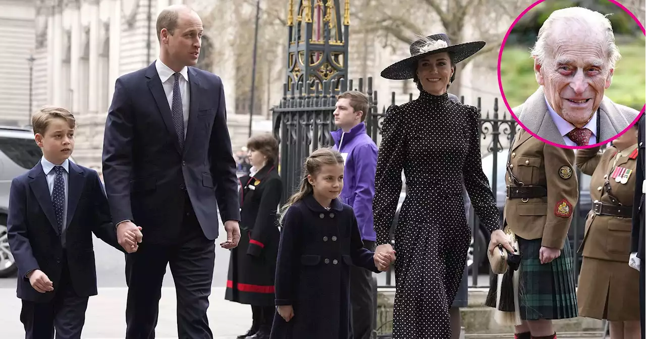 George and Charlotte Attend Philip's Memorial Service With Will and Kate