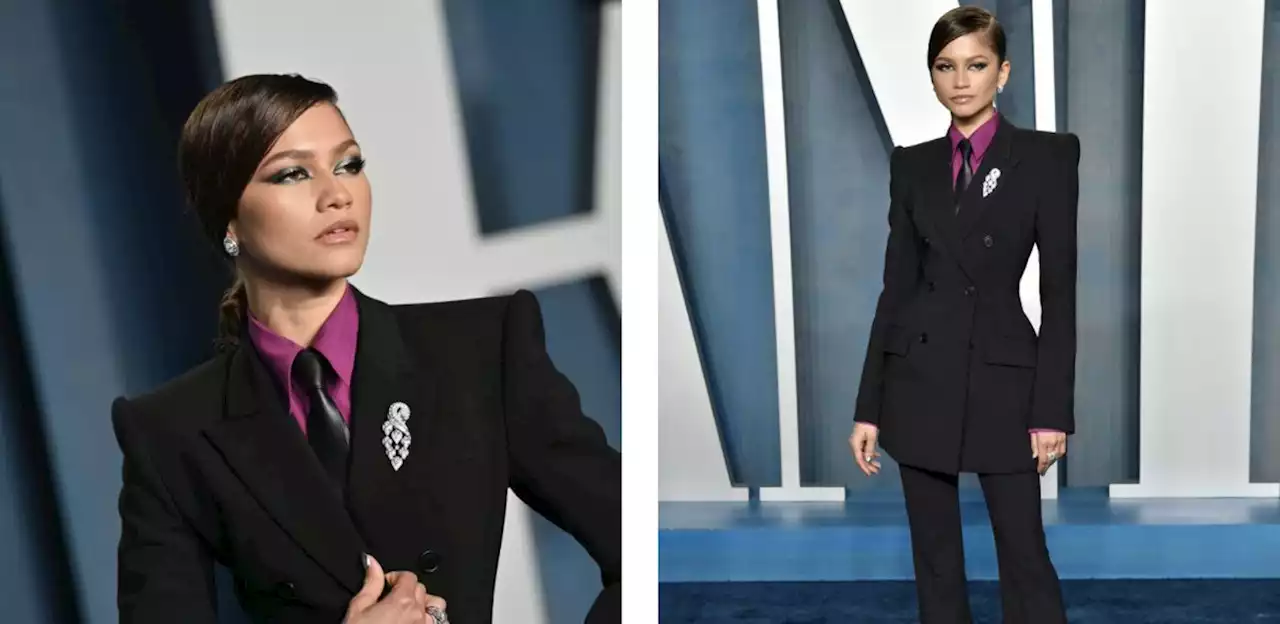 Zendaya in giacca e cravatta per l'after party degli Oscar