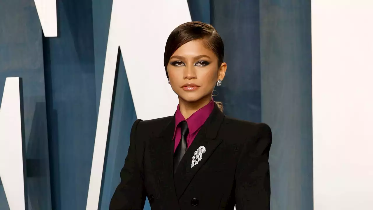 Zendaya Switches Into Sharp Suiting And A Leather Tie For The Oscars After-Party