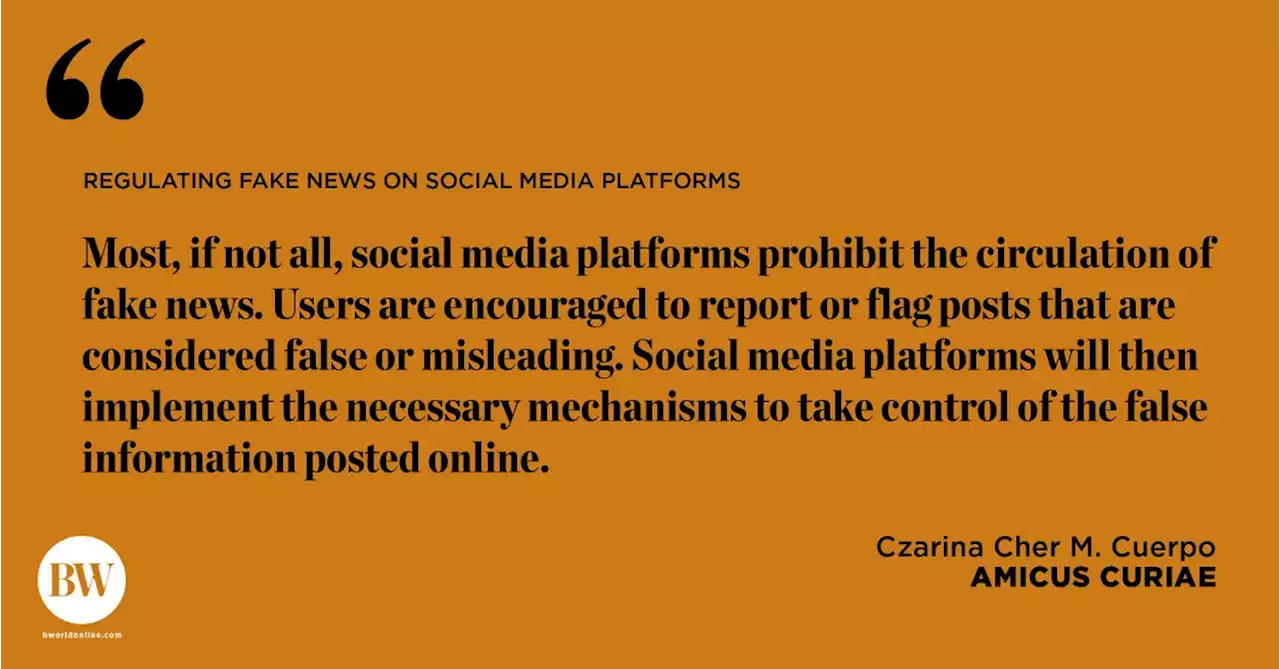 Regulating fake news on social media platforms - BusinessWorld Online