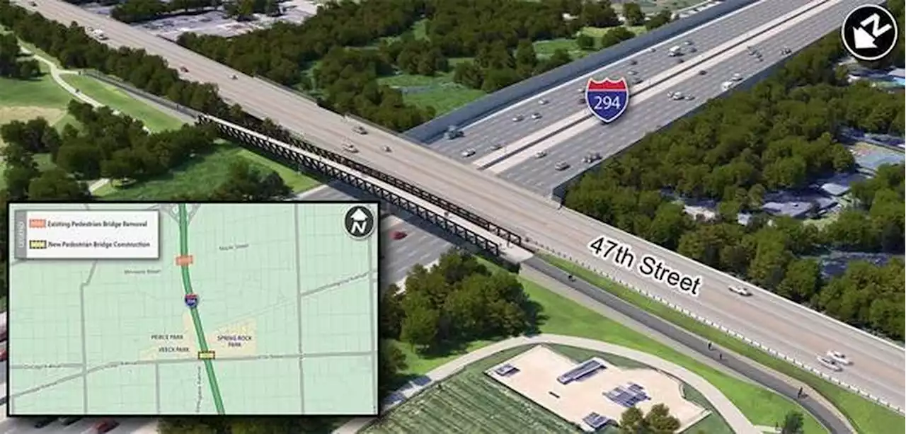 Illinois Tollway pedestrian bridge project at 47th Street in Hinsdale and Western Springs starts next week