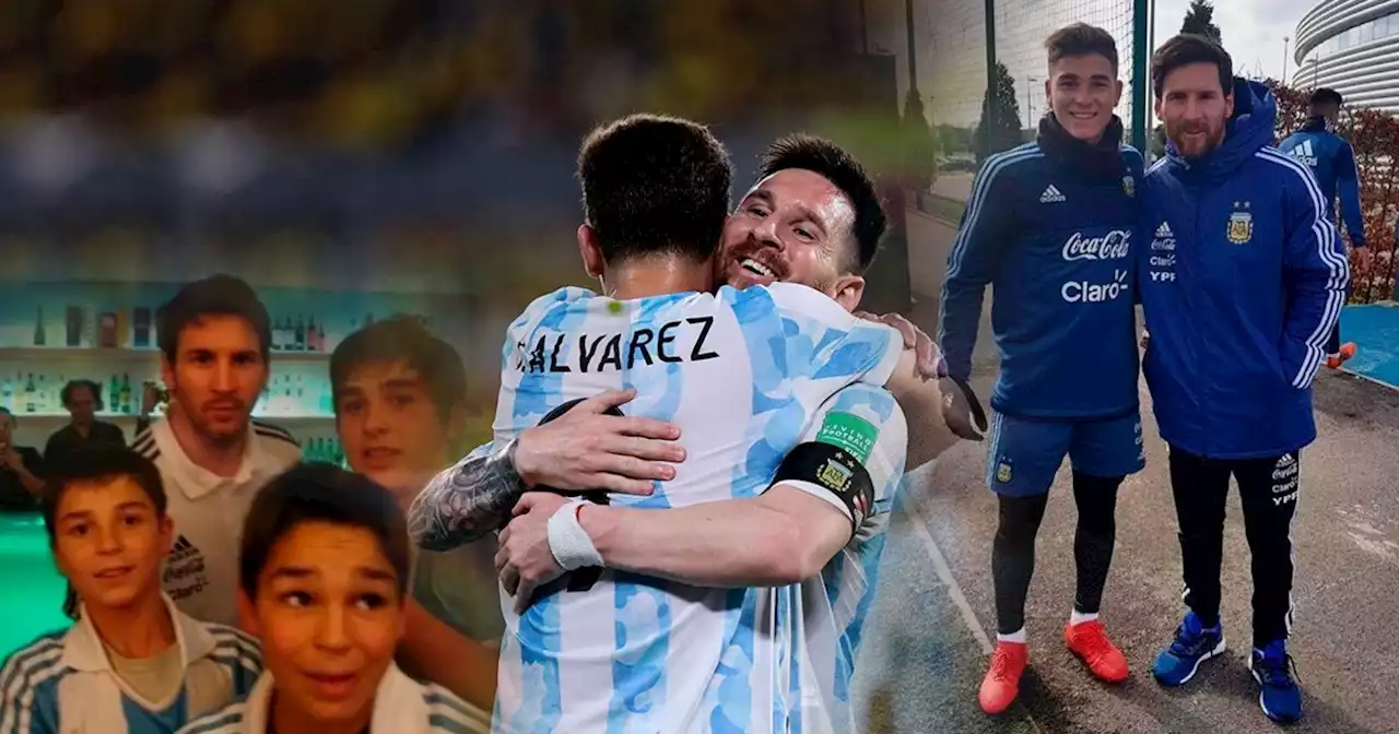 Julián con Leo: de la foto de chiquito al abrazo del gol