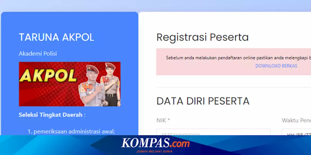 Resmi, Pendaftaran Taruna Akpol 2022 Dibuka Hari Ini, Simak Syarat dan Cara Daftarnya