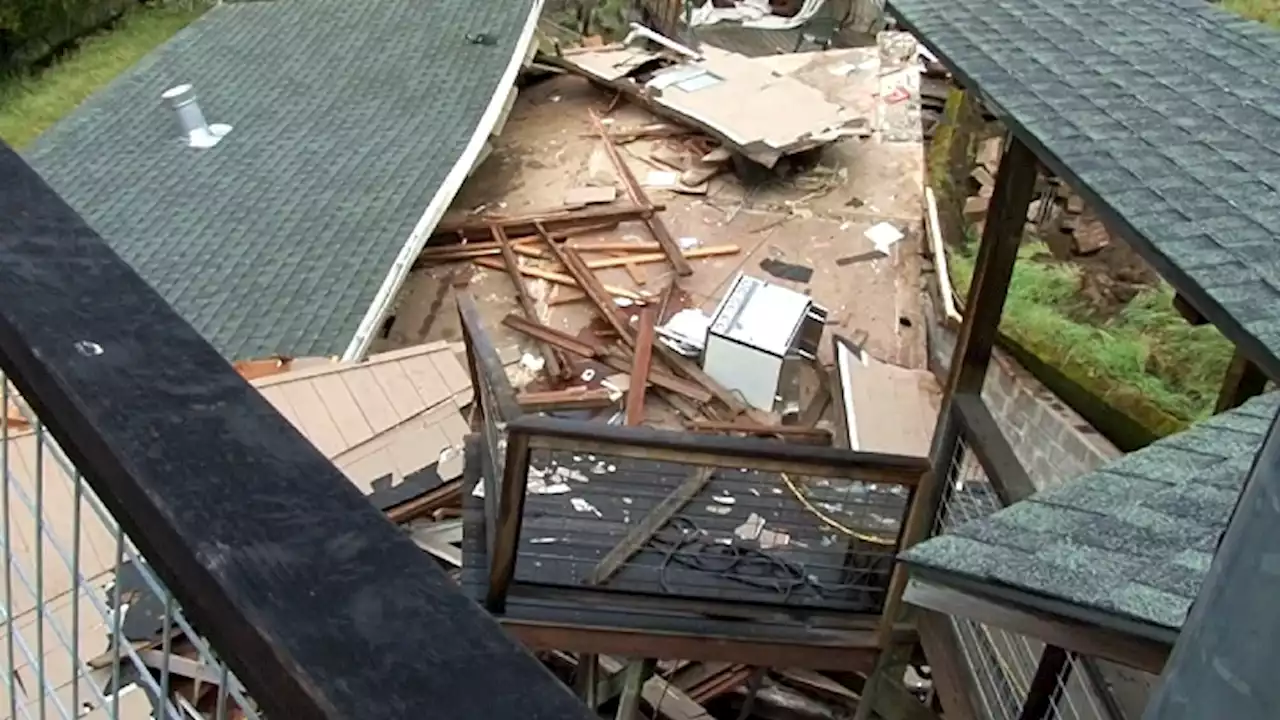 Home Under Construction Collapses On Fairfax Hillside