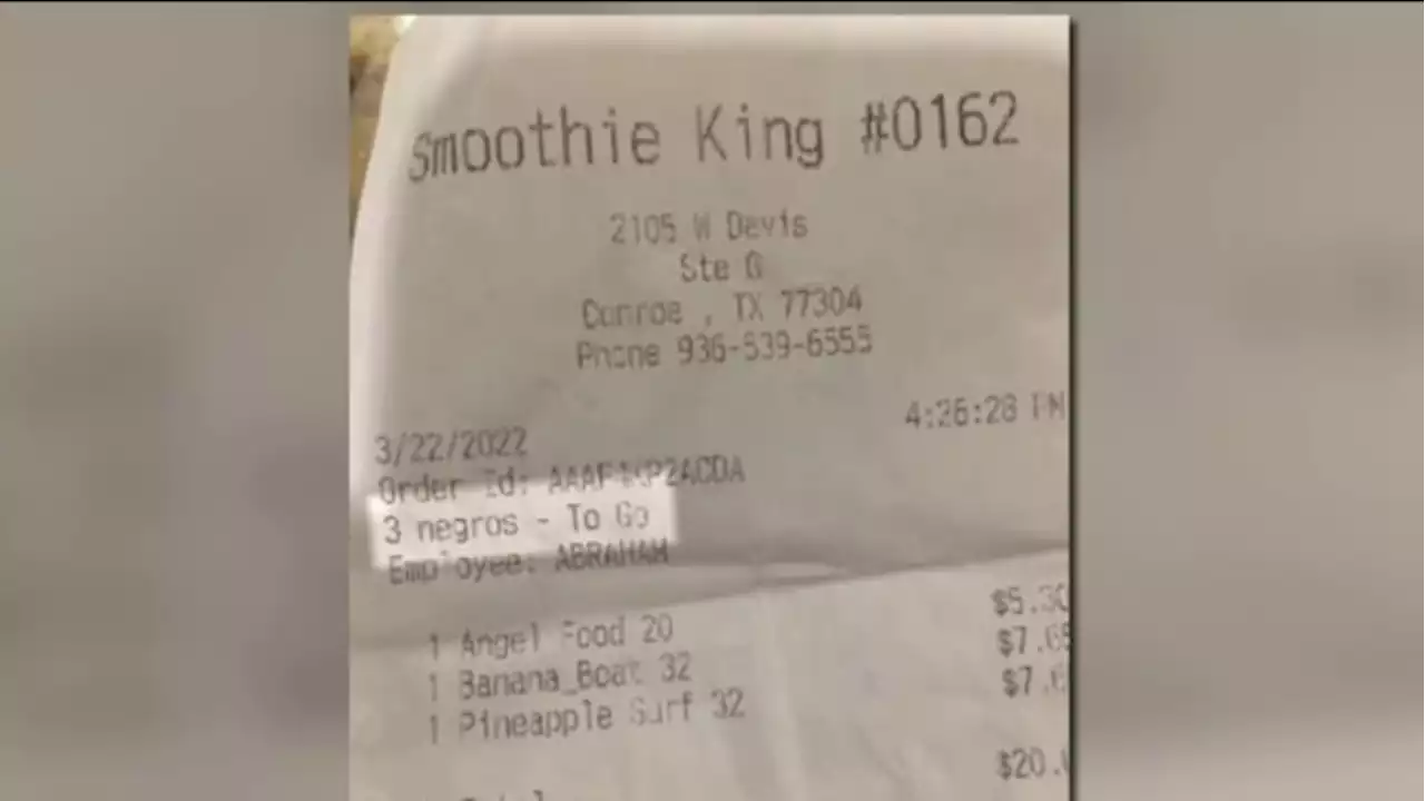 Smoothie King employee fired after writing racist remark on receipt issued to 3 Black teens