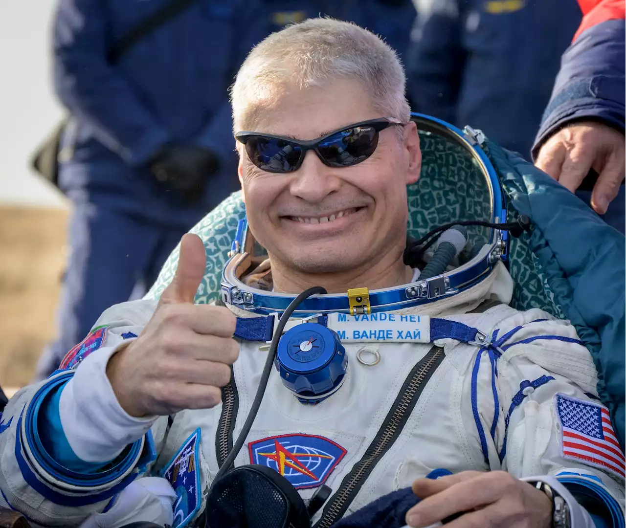 After 355 days in space, an American astronaut rides home on a Russian capsule