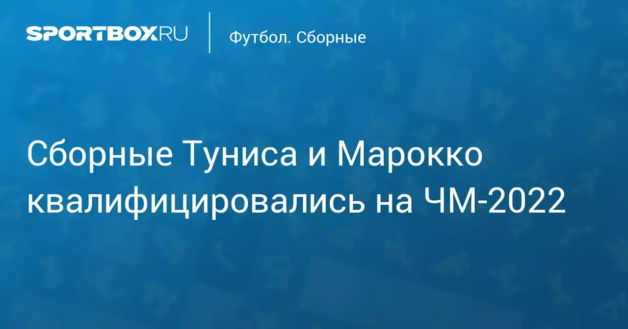 Футбол. Сборные Туниса и Марокко квалифицировались на ЧМ-2022