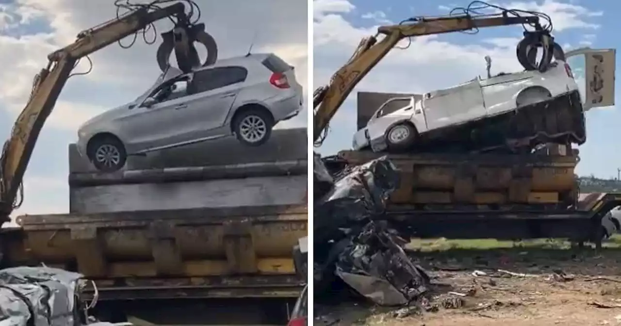 Car crush! BMW 1 Series and taxi among 91 illegally imported cars destroyed