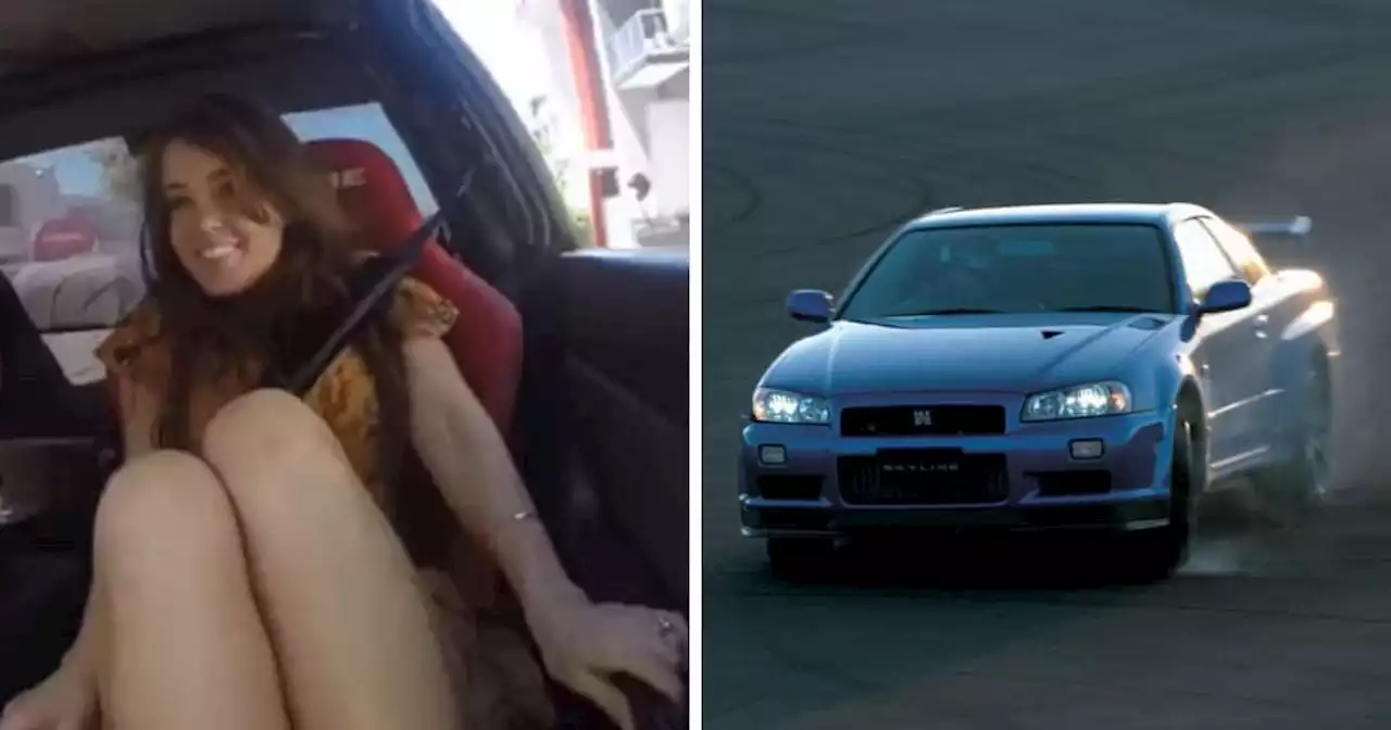 'It's safe right?', woman squeals as she goes for a drive in 600kW Nissan GT R