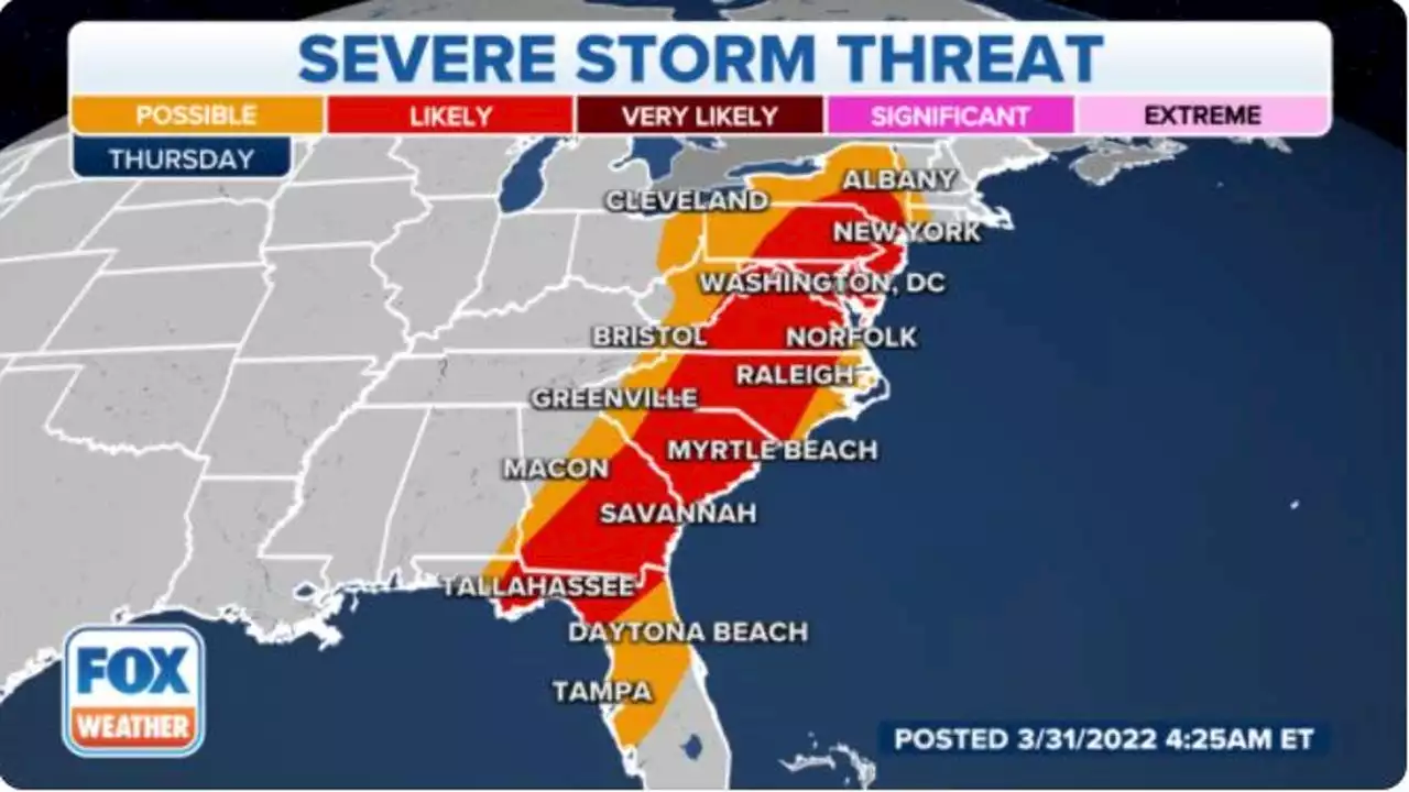 Severe storms shift east after pummeling US South, killing at least 2 in Florida