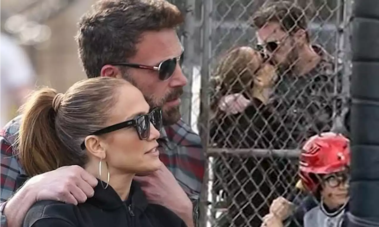 Jennifer Lopez cuddles Ben Affleck as they hit up the batting cages