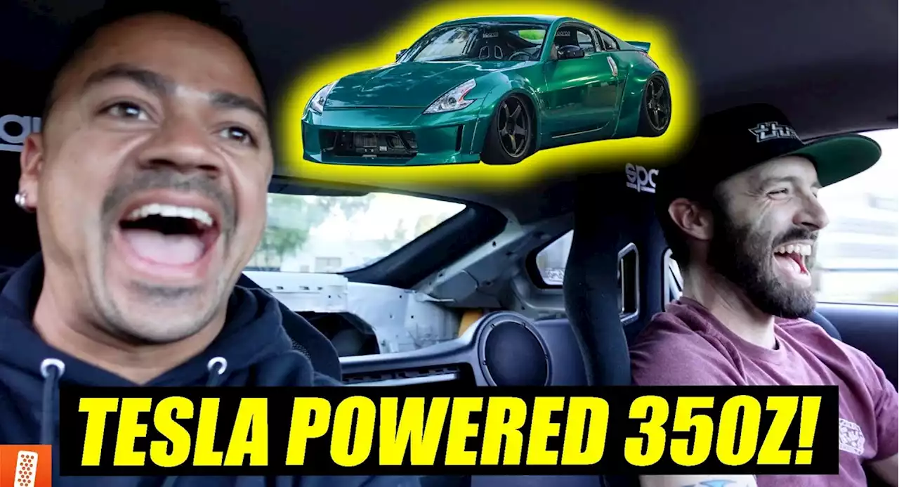 Tesla-Swapped Liberty Walk Nissan 350Z EV Takes Its First Drive And Proves That Hot Rodding Will Never Die | Carscoops