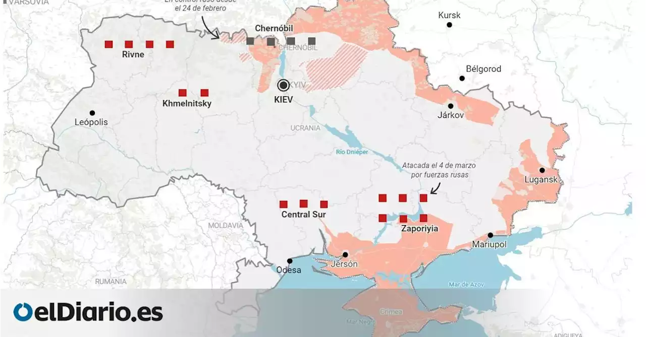 MAPA | Los 15 reactores nucleares que hay en Ucrania: dónde están y qué peligro entrañan