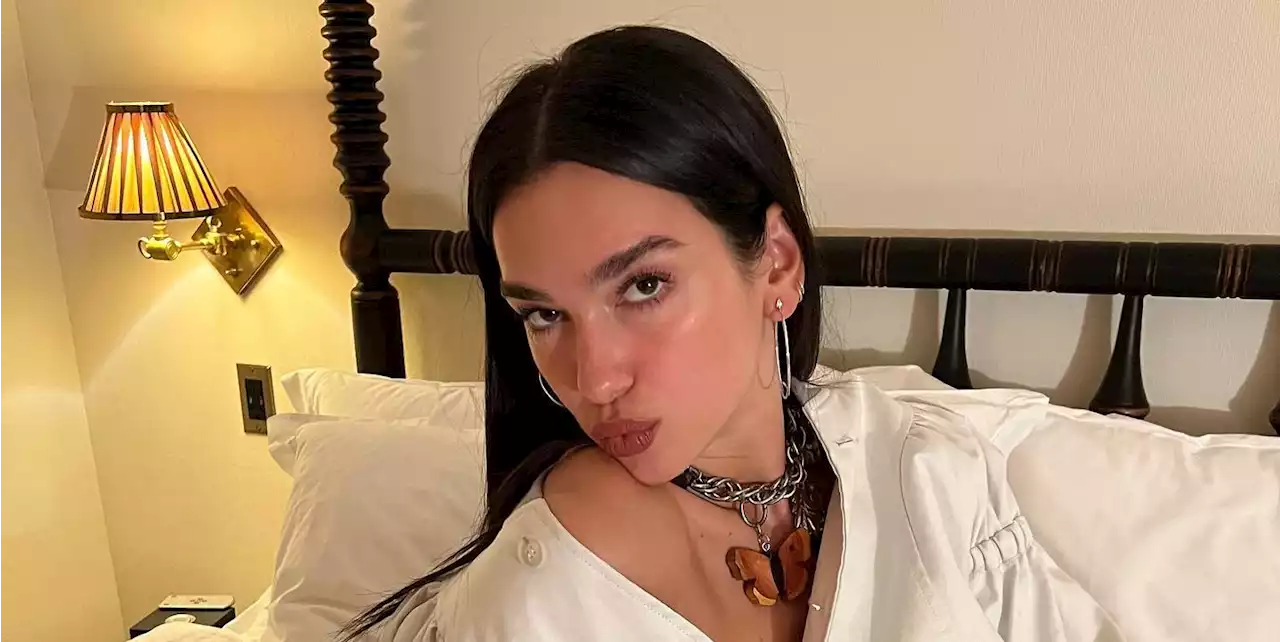 Dua Lipa Rocked Massive Furry Boots With the Cutest Heart-Shaped Skirt Set