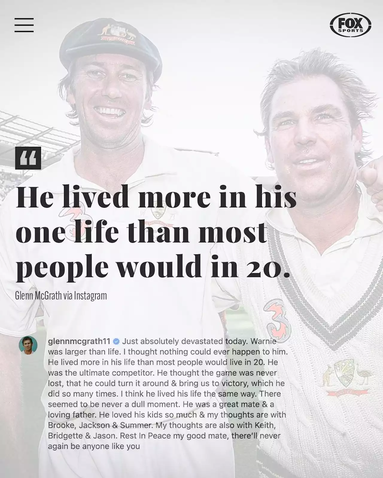 ‘Australia’s greatest bowler’: Border’s tears as Warne’s first Test captain remembers ‘top shelf’ man