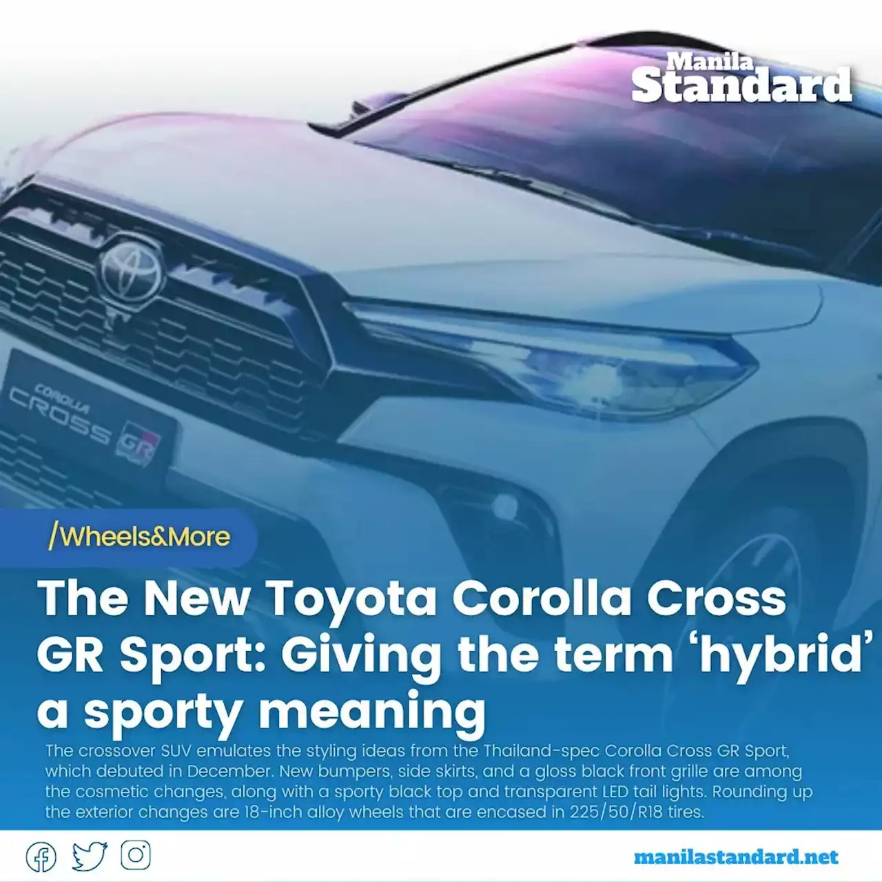 The New Toyota Corolla Cross GR Sport: Giving the term ‘hybrid’ a sporty meaning