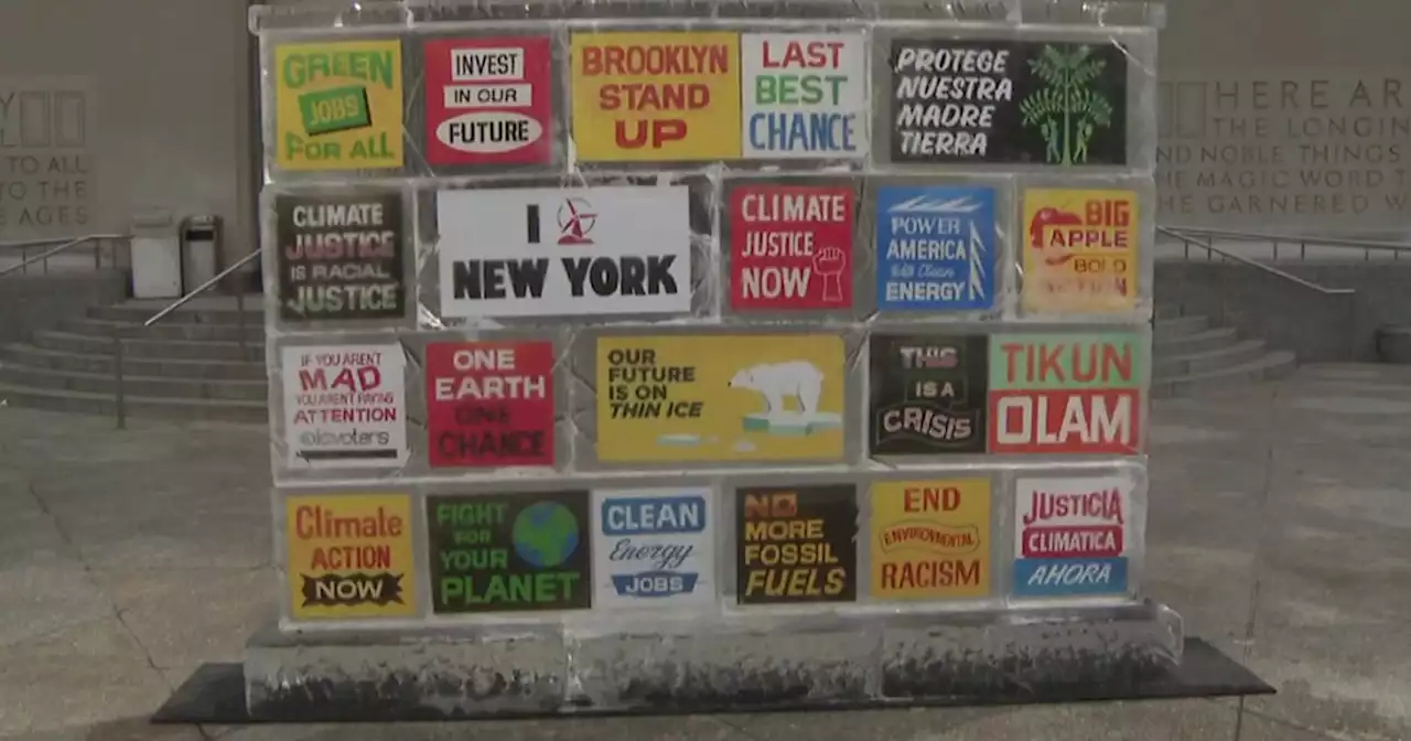 Brooklyn art project featuring melting ice calls attention to climate threats