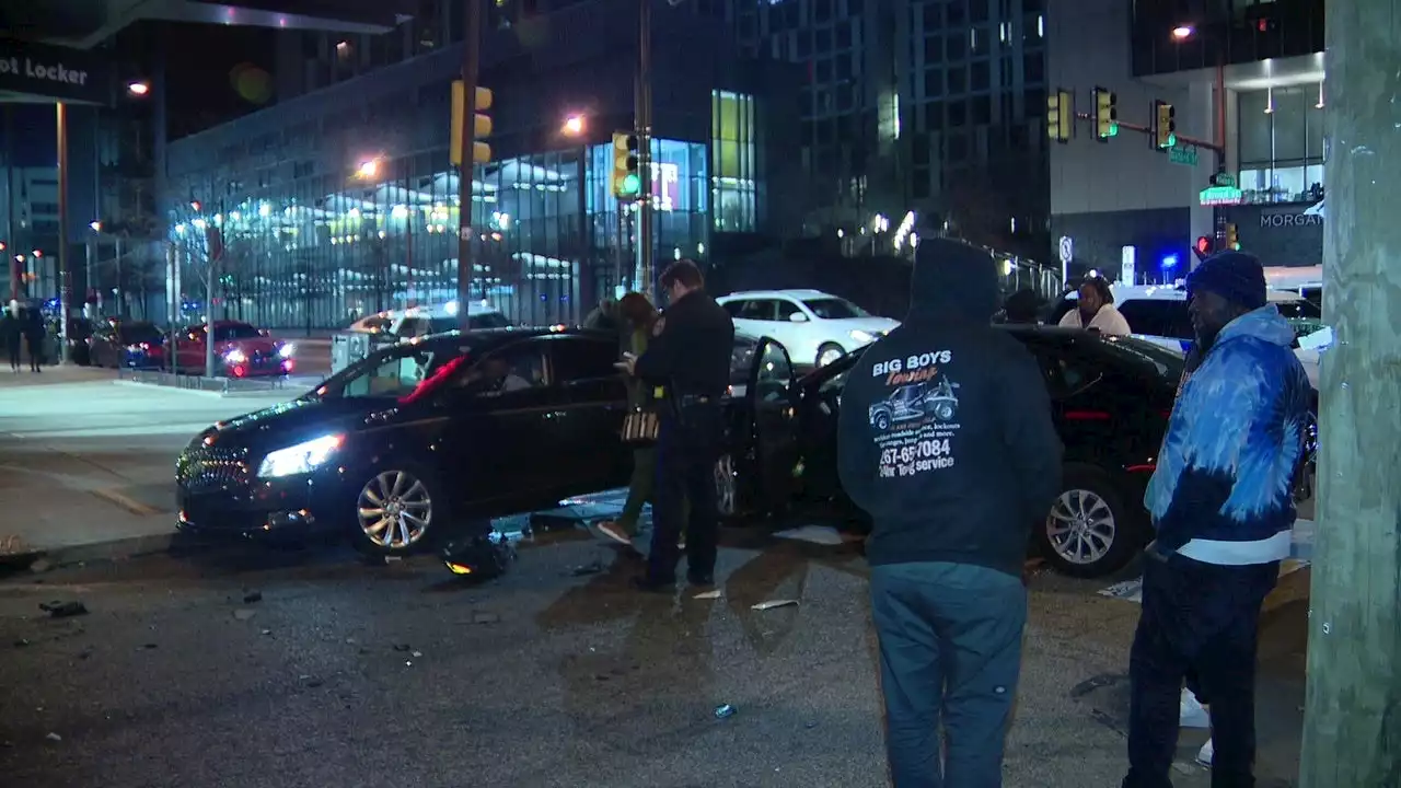 Police chase involving stolen car ends in multi-vehicle crash in North Philadelphia, officials say