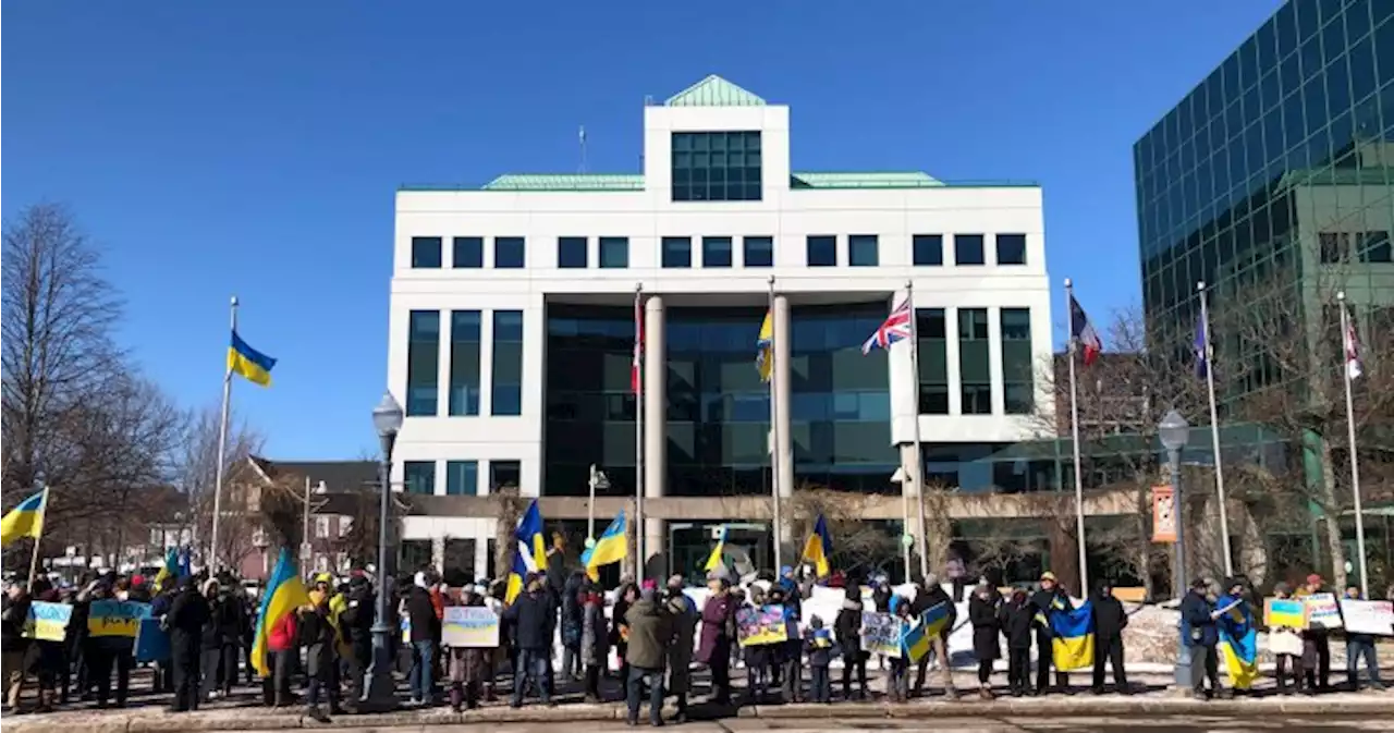 Moncton shows strong support for Ukraine at solidarity rally - New Brunswick | Globalnews.ca