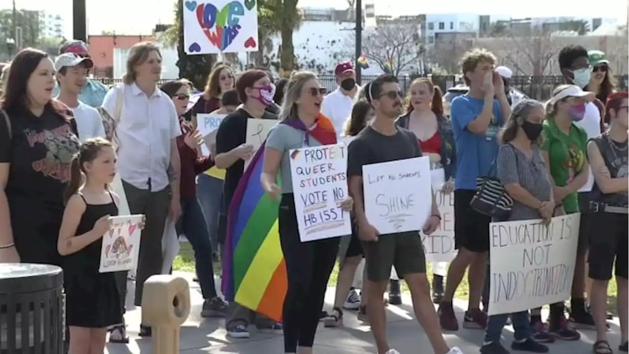 Opponents of Florida bill gather at ‘Don’t Say Gay’ protest in Duval County